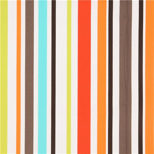 colourful Michael Miller stripes fabric brown-orange Fabric