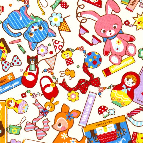 colourful children fabric animals toys riffraff Japan 1