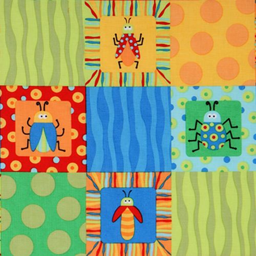 colourful insects patch fabric Beetle Boy USA designer 1