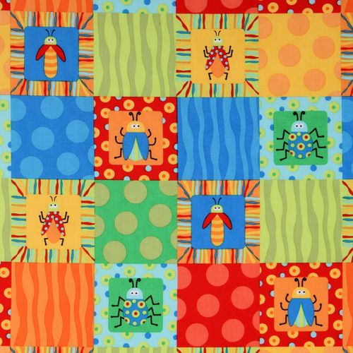 colourful insects patch fabric Beetle Boy USA designer 2