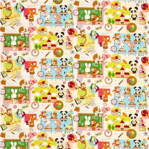 colourful kawaii animal fabric in School par Cosmo du Japon2
