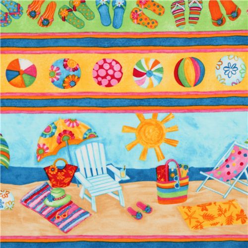 Tela listas de colores verano playa sol Timeless Treasures Tela