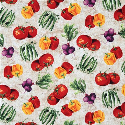 colourful vegetables kitchen fabric by Robert Kaufman 2