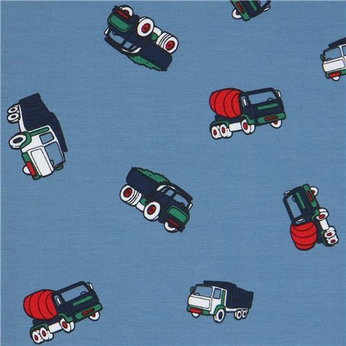 Tumbling Blue Construction Vehicles Fabric