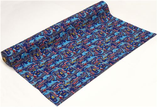 cool double gauze fabric for boys train dinosaur from Japan 3