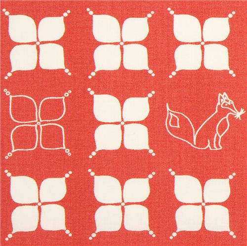 coral birch organic fabric flowers fox from the USA 1