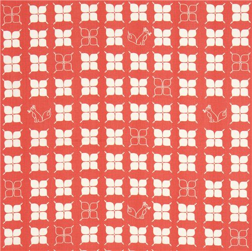 coral birch organic fabric flowers fox from the USA 2