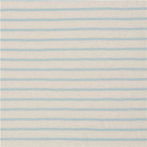tessuto bianco maglina cotone strisce blu irregolari dal Giappone - Ritagli (78cm x 124cm)