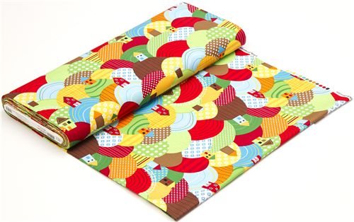 country housel fabric with colourful hills Realizzato da Robert Kaufman 3