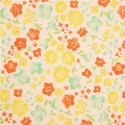 Japanese Simple Watercolour Scandinavian Style Flowers Fabric