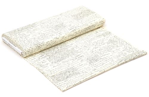 Chutes de tissu de (43 x 112 cm) - Tissu Michael Miller crème avec des textes noirs écrits à la main 4