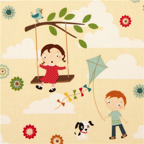 cream Riley Blake children fabric swing kite 1