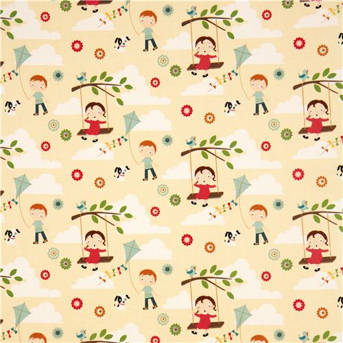 cream Riley Blake children fabric swing kite 2
