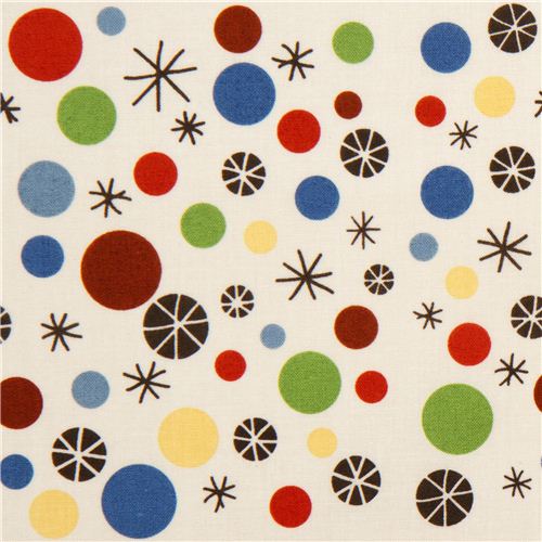 cream Riley Blake fabric with dots & stars 1