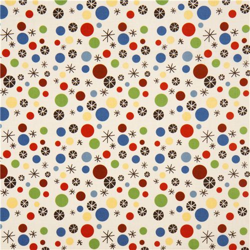 cream Riley Blake fabric with dots & stars 2