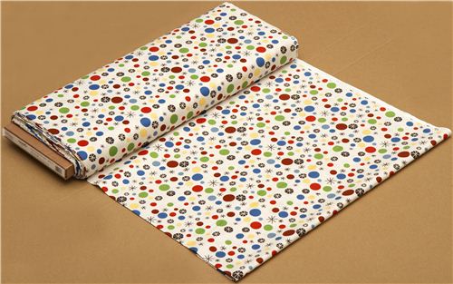 cream Riley Blake fabric with dots & stars 3