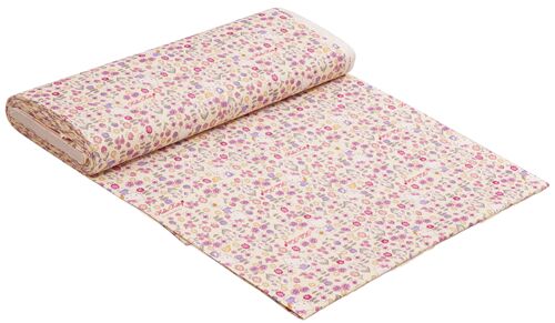 Resto de (48 x 109 cm) - Tela oxford de Hello Kitty Sanrio en jardín de flores color crema 4