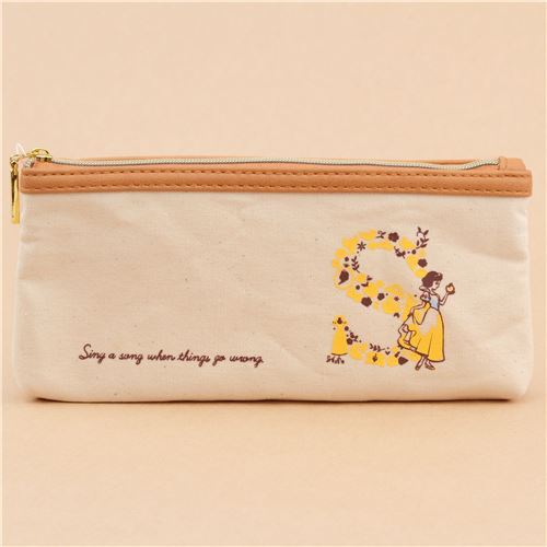 Trousse à crayons crème avec Blanche-Neige importée du Japon