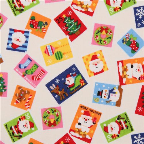 tessuto natalizio color panna cartoline di Natale Babbo Natale dal Giappone Tessuto