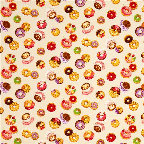 cream donut and coffee fabric de Cosmo de Jap�n2