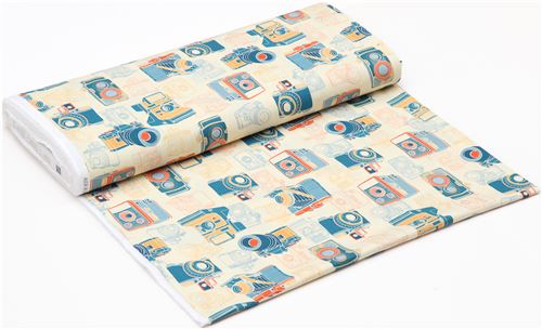 Tissu Ink & Arrow crème avec des appareils photo 5