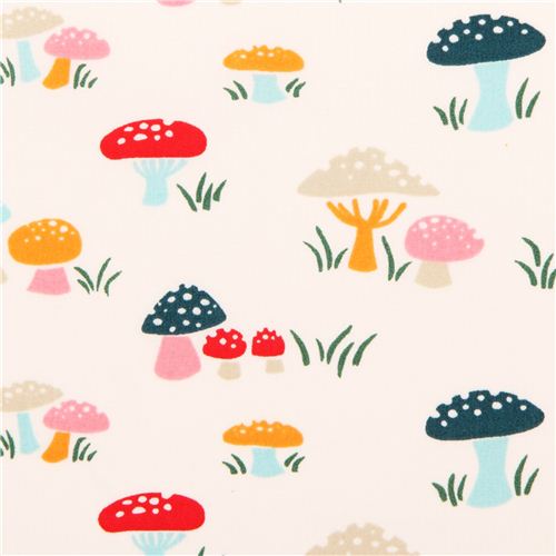Tessuto organico birch crema funghi Everyday Party Tessuto