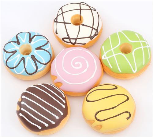 cute 6pcs donut set kawaii colorful squishy