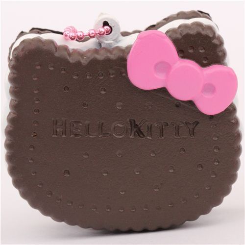 cute Hello Kitty chocolate biscuit bow squishy charm 