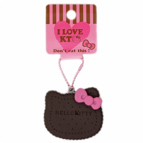 cute Hello Kitty chocolate biscuit bow squishy charm  4