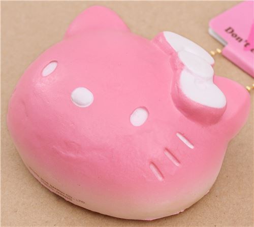 S��es Hello Kitty pinkes Br�tchen wei�e Schleife Squishy Anh�nger Tasche 3