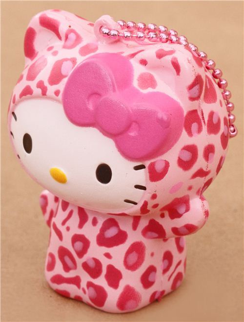 cute Hello Kitty pink leopard squishy charm kawaii 2