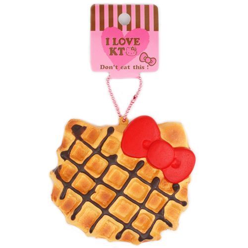 cute Hello Kitty waffle red bow squishy charm kawaii 4