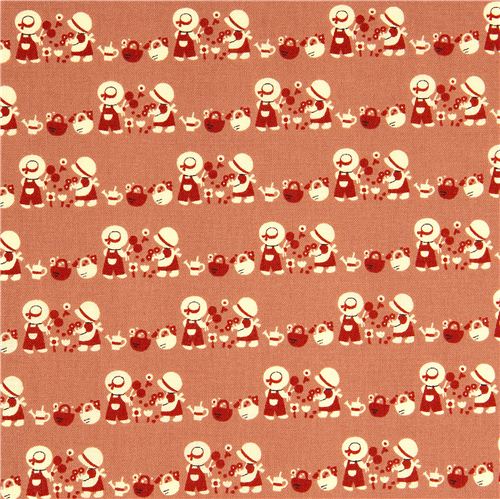 cute Kokka fabric with children & flowers du Japon2