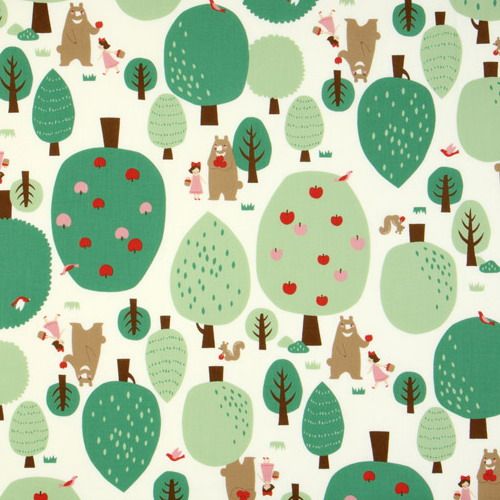 cute Little Red Riding Hood Kokka fabric forrest bear 2