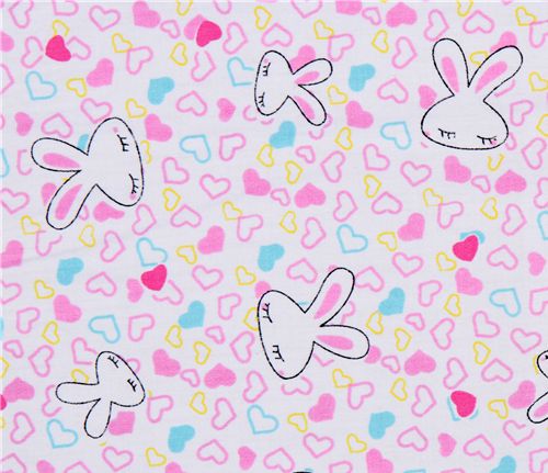 süsser Love Bunny Stoff bunte Herzen Stoff