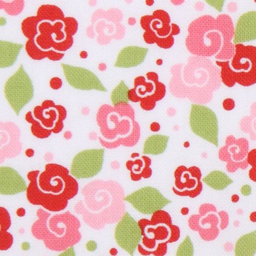 Joli tissu Michael Miller roses rouge-rose Tea Blooms Tissu