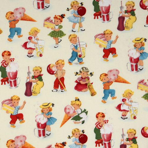 cute Michael Miller vintage fabric children playing 2