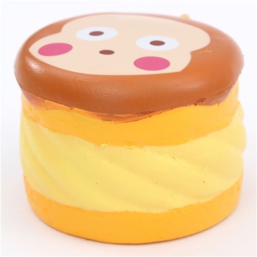 cute Monkichi round cake Puchi cake sweet treat squishy for bag