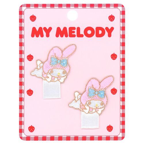 Parche termoadhesivo 2 unidades My Melody lazo azul lunares adorno etiqueta