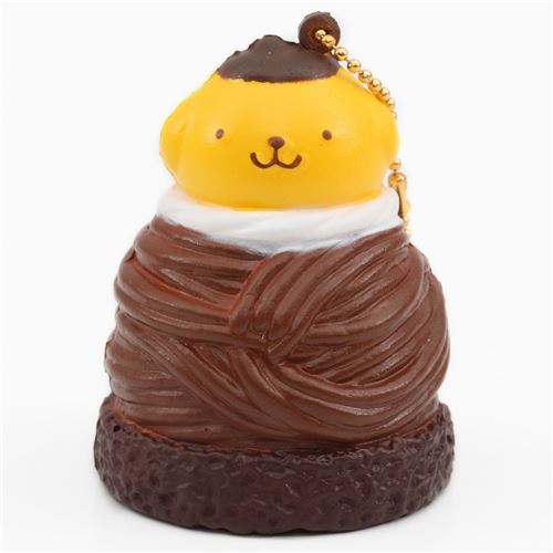 Adorable squishy  Pompompurin en forme de Mont Blanc marron, bijou de tl.