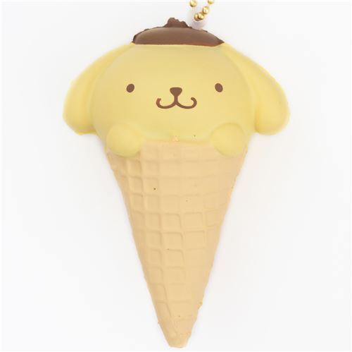 Adorable squishy  Pompompurin en forme de cornet de glace, bijou de sac