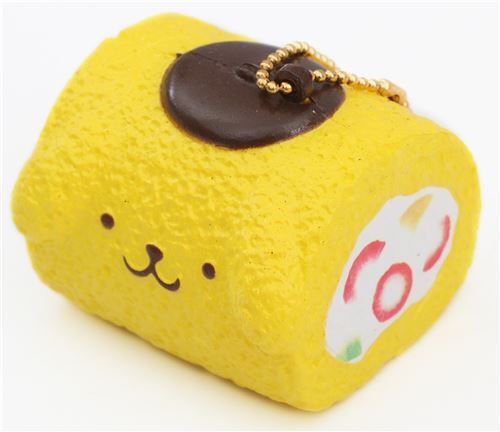 S��es Pompompurin gelbes Biskuitroulade Squishy f�r Tasche 4