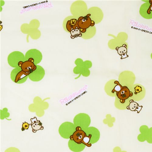 cute Rilakkuma bear San-X fabric cloverleaves 2