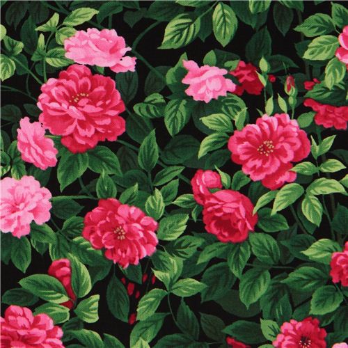 cute black flower fabric by Timeless Treasures USA Fabric