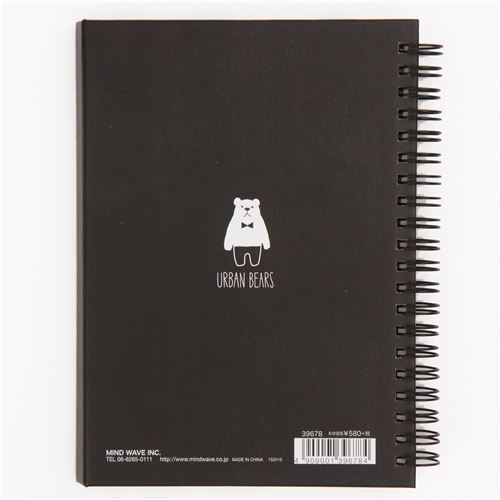 Libreta de anillas bloc negro amarillo claro animal oso de Jap�n 2