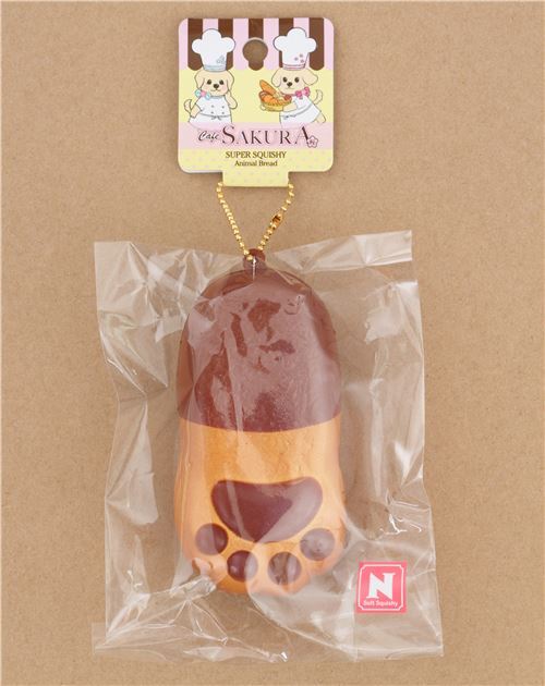 cute brown and dark brown cat paw bread bun squishy charm kawaii Cafe Sakura 5