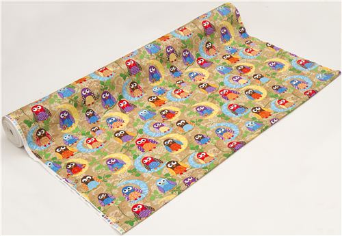 cute brown owls fabric What a Hoot USA designer 3
