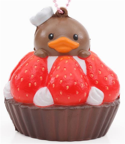 cute brown strawberry tart squishy charm Sammy the Patissier