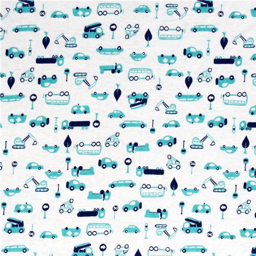 cute car Jersey Kokka Fabric from Japan for boys 2