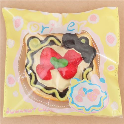 Oriker Squishy kawaii perfumado pastel de chocolate con lazada 3